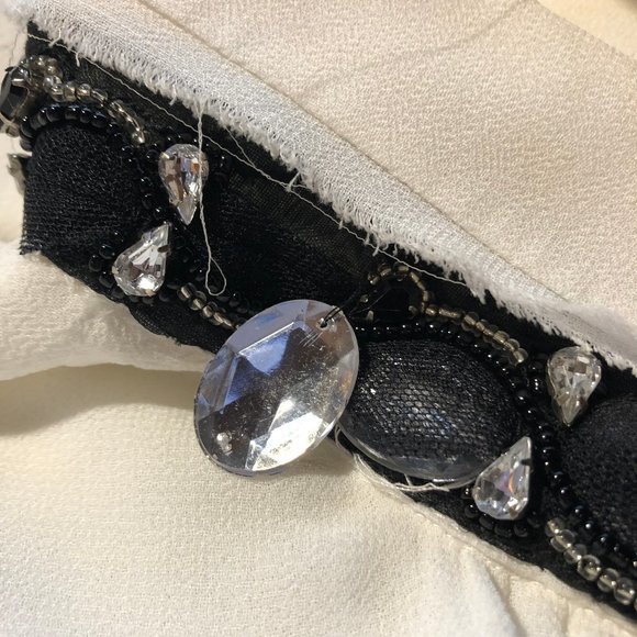 CHRISTINA MAKOWSKY RHINESTONE COLLAR BLOUSE S * - Picture 13 of 16